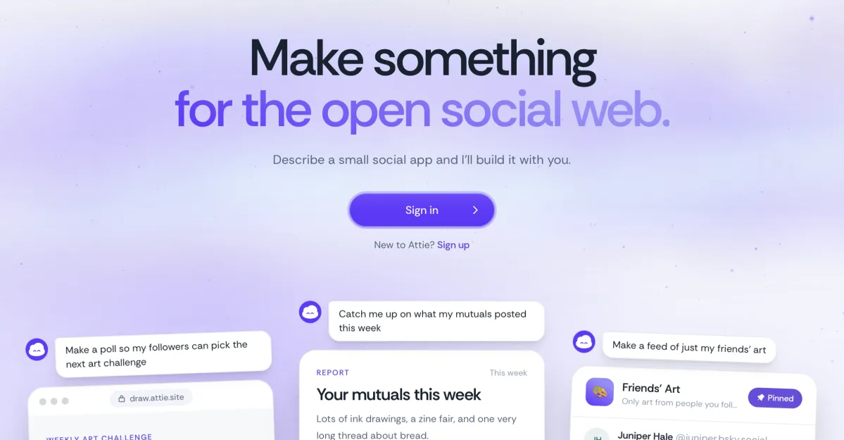 Bluesky mở Attie để tạo trang web, trò chơi và app bằng AI