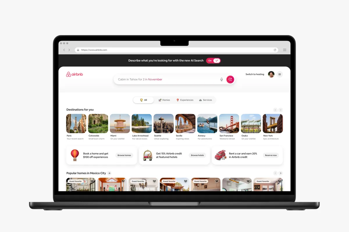 Airbnb thêm tìm kiếm bằng AI và tính năng xã hội