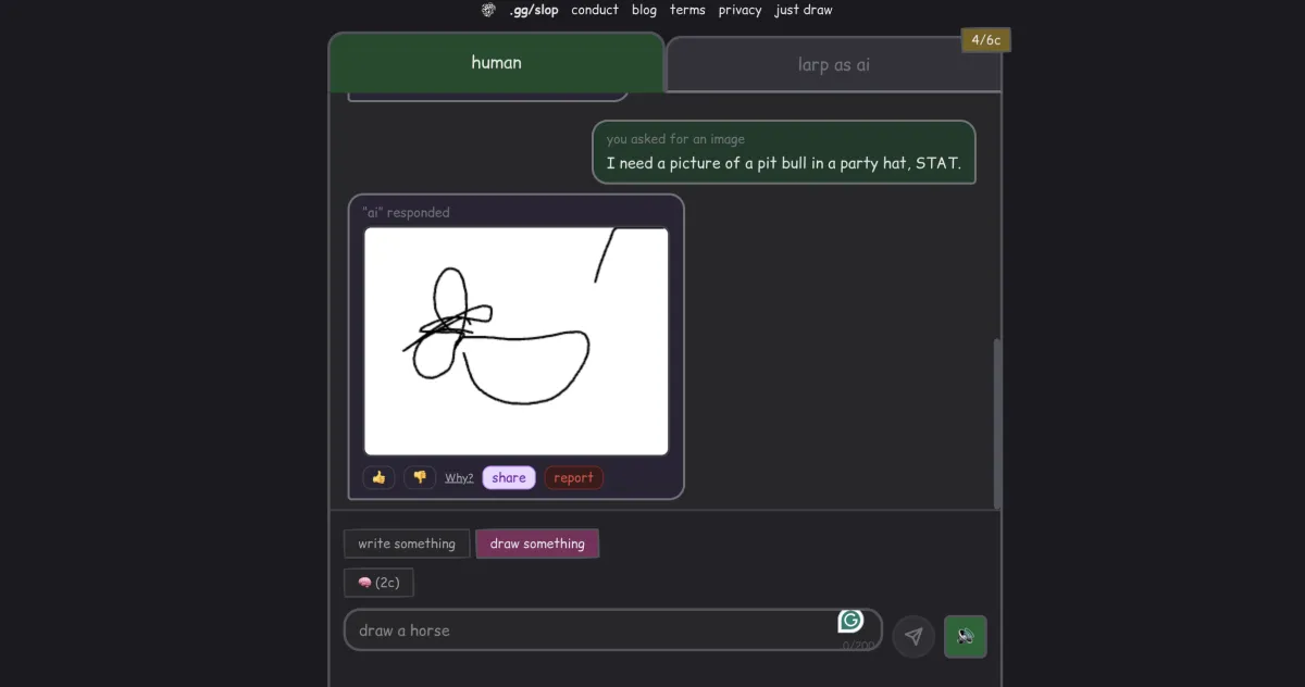Trang web cho phép người chơi đóng vai chatbot để trêu AI
