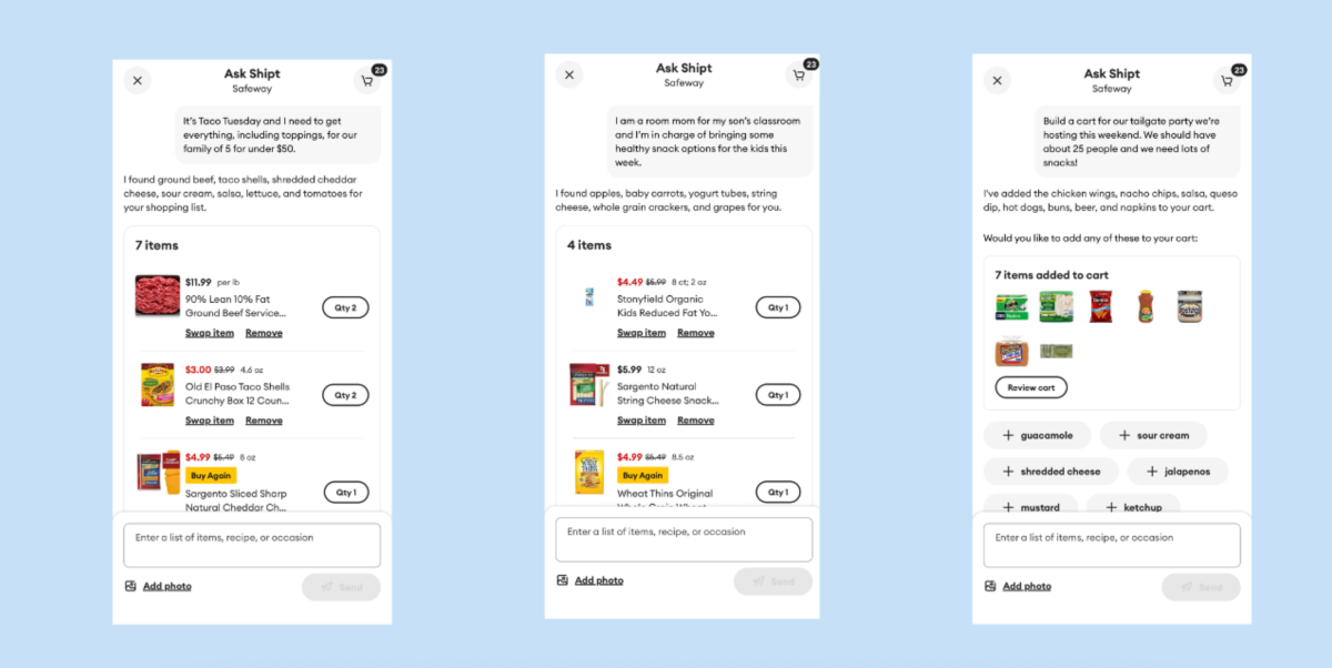 Shipt và Instacart ra mắt trợ lý AI mua sắm